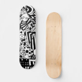 Skateboard Art noir et blanc motif abstrait (Recto)