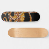 Skateboard Art noir octopus bleu oeil Brown (Horz)