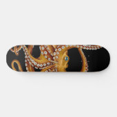 Skateboard Art noir octopus bleu oeil Brown (Horz)