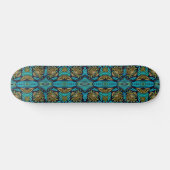 Skateboard Art Nouveau Turquoise Bleu Floral (Horz)