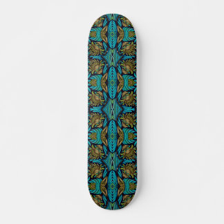 Skateboard Art Nouveau Turquoise Bleu Floral