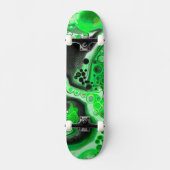 Skateboard Art numérique vert en marbre fluide (Recto)