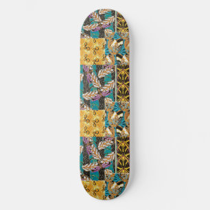 Skateboard Art papillon sarcelle et violet maximaliste vibran