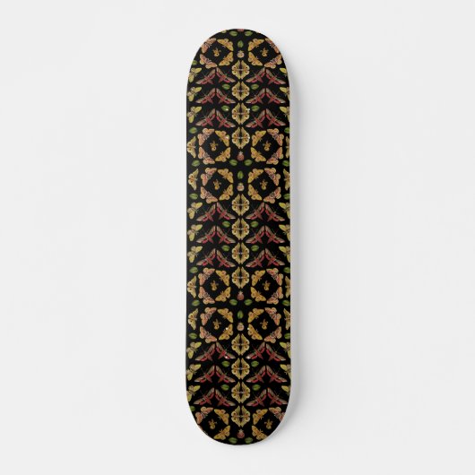 Skateboard Art populaire Moth & Orchid art déco noir (Devant)