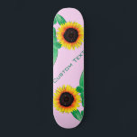 Skateboard Art Sunflower - Ajouter Votre Texte / Nom -<br><div class="desc">Art Sunflower - Ajouter votre texte / nom / année / numéro / logo / plus - Choisissez / ajoutez vos couleurs arrière - plans préférées !</div>