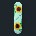 Skateboard Art Sunflower - Ajouter Votre Texte / Nom -<br><div class="desc">Art Sunflower - Ajouter votre texte / nom / année / numéro / logo / plus - Choisissez / ajoutez vos couleurs arrière - plans préférées !</div>