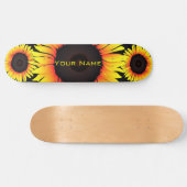 Skateboard Art Sunflowers - Ajouter Votre Nom / Texte / Numér (Horz)