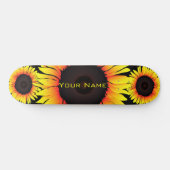 Skateboard Art Sunflowers - Ajouter Votre Nom / Texte / Numér (Horz)