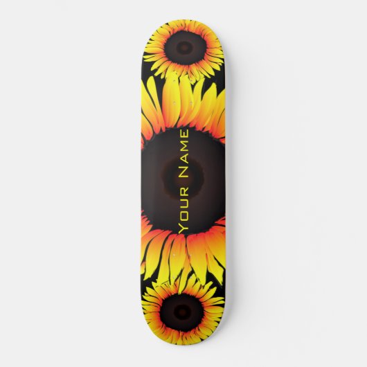 Skateboard Art Sunflowers - Ajouter Votre Nom / Texte / Numér (Recto)