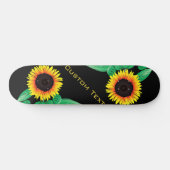 Skateboard Art Sunflowers - Ajouter votre texte / nom (Horz)
