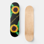 Skateboard Art Sunflowers - Ajouter votre texte / nom (Recto)