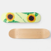 Skateboard Art Sunflowers - Ajouter Votre Texte / Nom (Horz)
