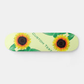 Skateboard Art Sunflowers - Ajouter Votre Texte / Nom (Horz)