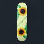 Skateboard Art Sunflowers - Ajouter Votre Texte / Nom<br><div class="desc">Art Sunflower - Ajouter votre texte / nom / année / numéro / logo / plus - Choisissez / ajoutez vos couleurs arrière - plans préférées !</div>