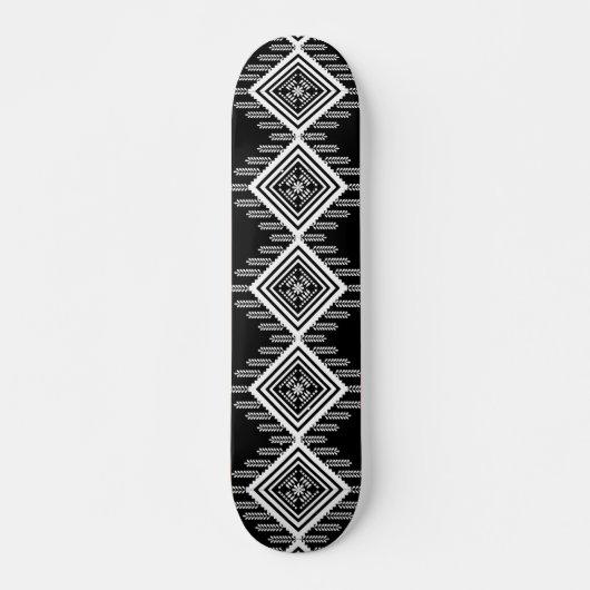 Skateboard Art tribal noir et blanc (Devant)