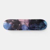 Skateboard Art unique bleu rose noir abstrait (Horz)