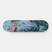 Skateboard Art unique Design Majestic Raven Moon & Wolf (Horz)