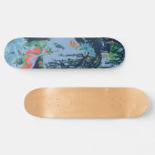 Skateboard Art unique Design Majestic Raven Moon & Wolf (Horz)