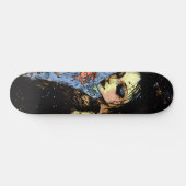 Skateboard Art urbain Abstrait gothique fille corbeau rouge R (Horz)