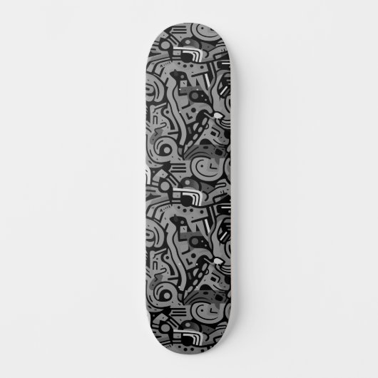 Skateboard Art urbain Abstrait monochromatique (Recto)