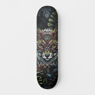 Skateboard Art urbain coloré Art de rue inspiré Jungle Fox