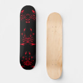 Skateboard artisanal - Noir & Rouge (Front)