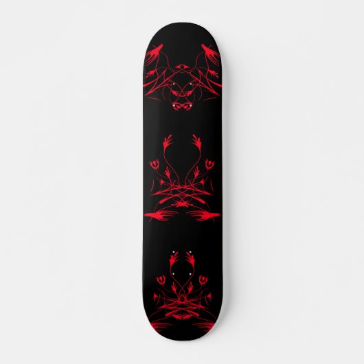 Skateboard artisanal - Noir & Rouge (Devant)