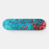 Skateboard Artiste Neon Orange Turquoise Vert Acrylique Peint (Horz)