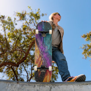 Skateboard Artiste sur roues - Vibrant mosaïque Abstraite