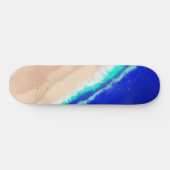 Skateboard Artsy Blue moderne Turquoise Sandy Beach Aquarelle (Horz)