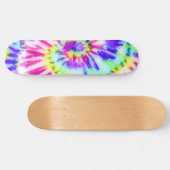 Skateboard Artsy Neon Rainbow Tie Dye Motif d'aquarelle (Horz)