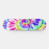 Skateboard Artsy Neon Rainbow Tie Dye Motif d'aquarelle (Horz)