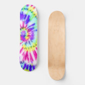 Skateboard Artsy Neon Rainbow Tie Dye Motif d'aquarelle (Recto)