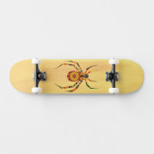 Skateboard Artsy Spider sur le patinoire de fond jaune (Horz)