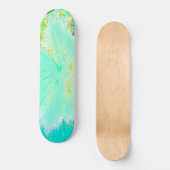Skateboard Asclépiade aqua et vert citron psychédélique (Recto)