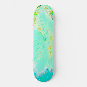 Skateboard Asclépiade aqua et vert citron psychédélique