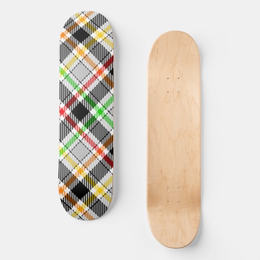 Skateboard Ash Gray Black Multicolour Flannel Plaid Tartan (Recto)