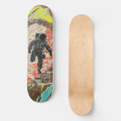 Skateboard Astro Astronaute - Art Spatial Néon Urbain (Recto)