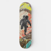Skateboard Astro Astronaute - Art Spatial Néon Urbain (Recto)