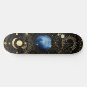 Skateboard Astrologie céleste en velours noir (Horz)