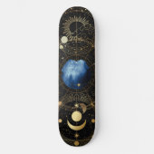 Skateboard Astrologie céleste en velours noir (Recto)