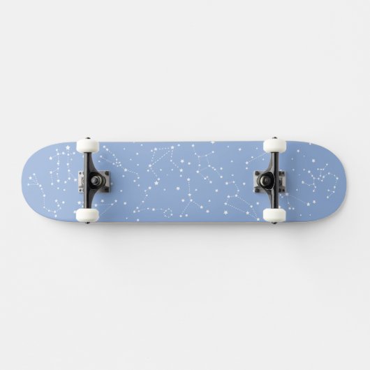 Skateboard Astrologie Pastel Bleu Étoiles Constellation (Horz)
