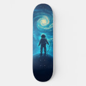Skateboard Astronaute dans une scène spatiale colorée (Recto)