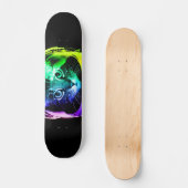 Skateboard astronaute de chat coloré (Recto)
