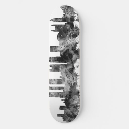 Skateboard Atlanta Georgia Skyline noir blanc (Recto)