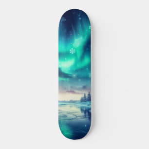 Skateboard aurora borealis/Noël/hiver