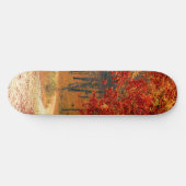 Skateboard automne dans la forêt (Horz)