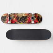 Skateboard Automne Feuilles automnales, châtaignes champignon (Horz)