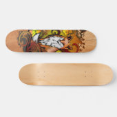 Skateboard Autumn Fox Light Ash Wood Nature Illustration (Horz)
