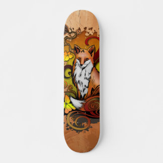 Skateboard Autumn Fox Light Ash Wood Nature Illustration